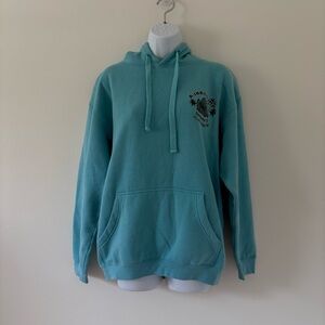 Oversized Blue and Black Hoodie with Relaxed Fit